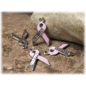 Berlock rosa bandet text Survivor ca 18x13 mm