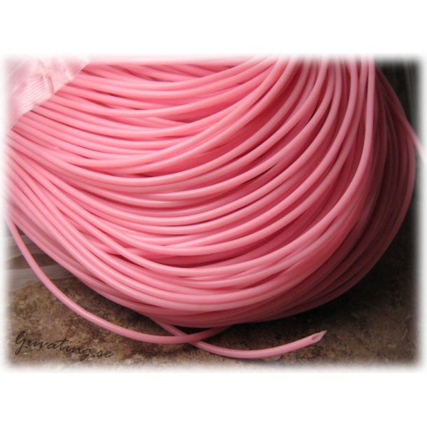 Gummislang rund ihlig rosa tjocklek ca 2 mm