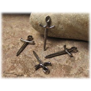 Sm svrd 4-pack berlock svart metall 20x9 mm