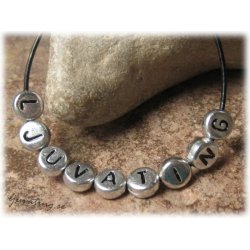 Bokstavsprla B silverfrgad  20-pack ca 7 mm