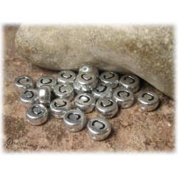 Bokstavsprla C silverfrgad  20-pack ca 7 mm