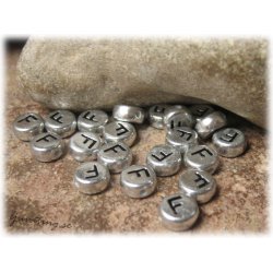 Bokstavsprla F silverfrgad  20-pack ca 7 mm