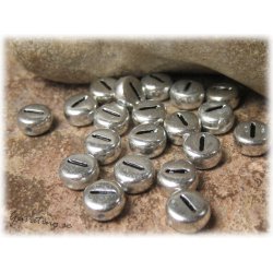 Bokstavsprla I silverfrgad  20-pack ca 7 mm