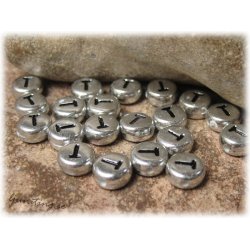 Bokstavsprla T silverfrgad  20-pack ca 7 mm