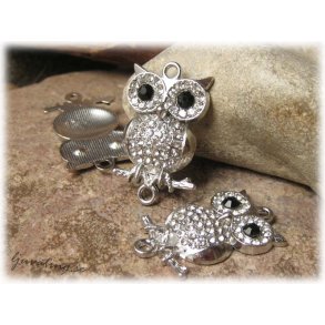 Connector platinafrg uggla clear strass ca32x20mm