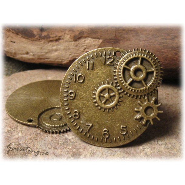 Steampunk hnge klocka antik bronsfrg ca 45 mm
