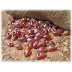 Long Magatamas frostad mrk topaz AB 4x7 mm