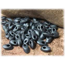 Long Magatamas frostad gunmetal 4x7 mm