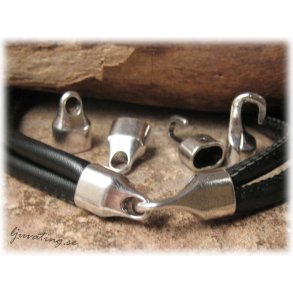 Silverfrgat hakls till lderband hl ca7x10,5 mm