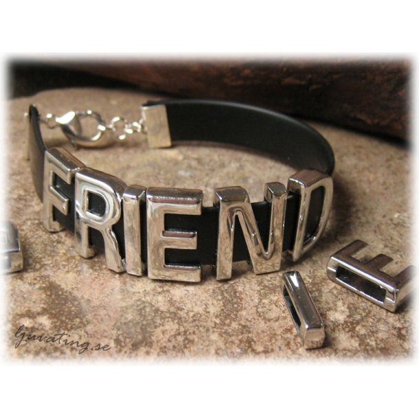 Sliders med ordet FRIEND i metall hl ca 10x2 mm