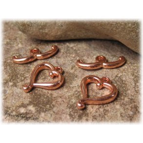 Toggle ls hjrta ljus kopparfrg ca 17x14 mm