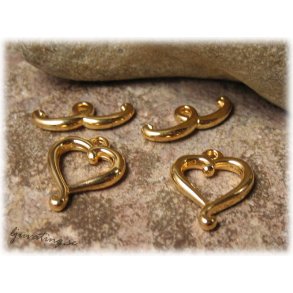 Toggle ls hjrta guldfrgat ca 17x14 mm