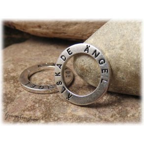 Ring LSKADE NGEL dubbelsidig text ca 23 mm
