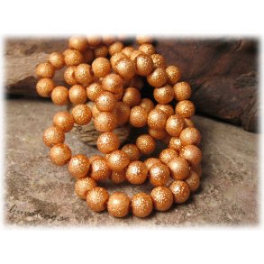 Glasprla guldbeige med struktur 20-pack ca 8 mm