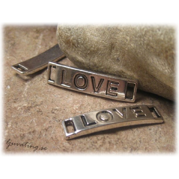 Connector antiksilver text LOVE ca 28x6 mm