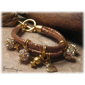 Armband kopparbrunt band & swarowski / design Anna