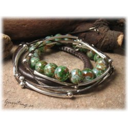 Kombi-armband bestende av 3 delar baston brunt