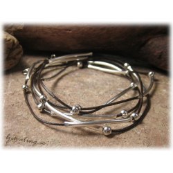 Kombi-armband bestende av 3 delar baston brunt