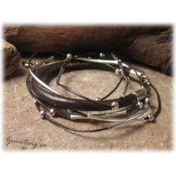 Kombi-armband bestende av 3 delar baston brunt