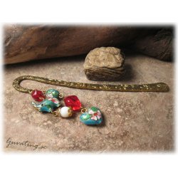 Egendesignat bokmrke med Cloisonneprlor