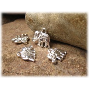 Berlock liten elefant ljus silverfrgad metall ca14x12 mm 